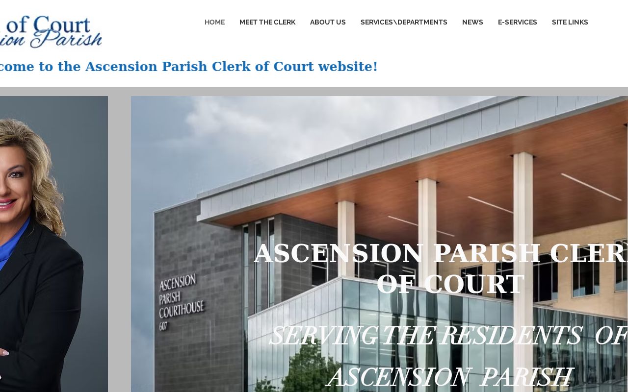 Ascension Parish Warrant Records: Ascension Parish Clerk of Court record search categories page