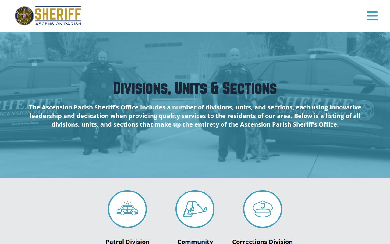 Ascension Parish Warrant Records: APSO Criminal Services and Warrants Division page